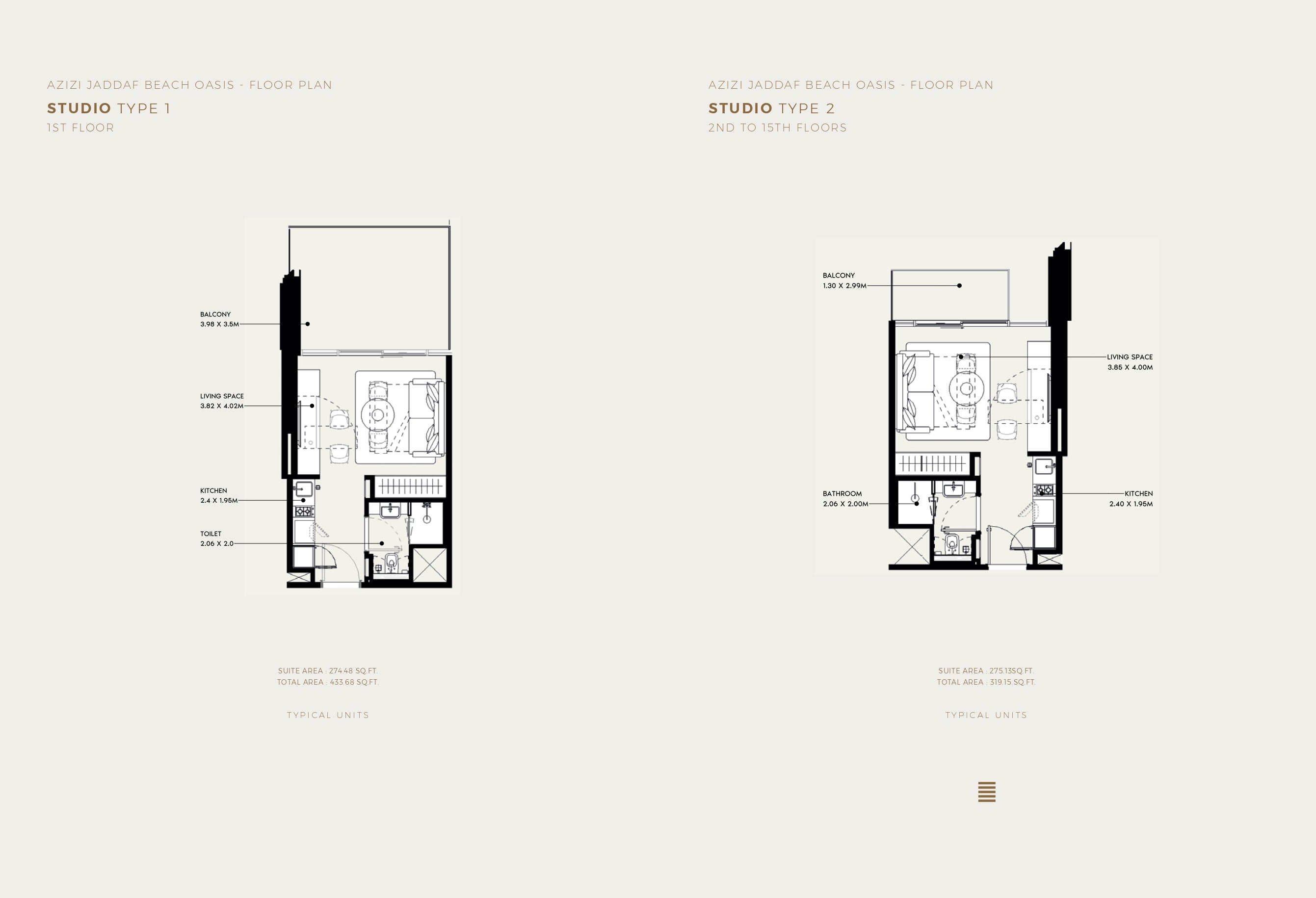 STUDIO TYPE 1 TYPE 2
