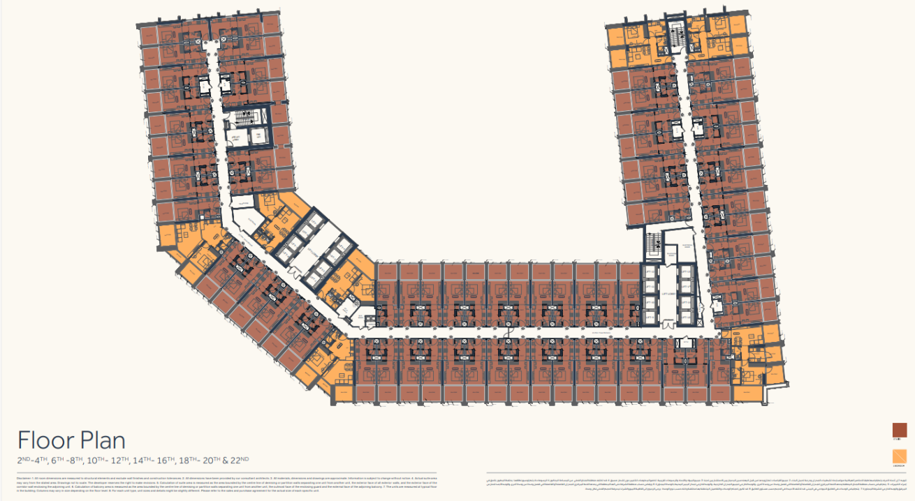 Floor Plan 2, 4, 6. 8, 10,12, 14, 16,18, 20 and 22