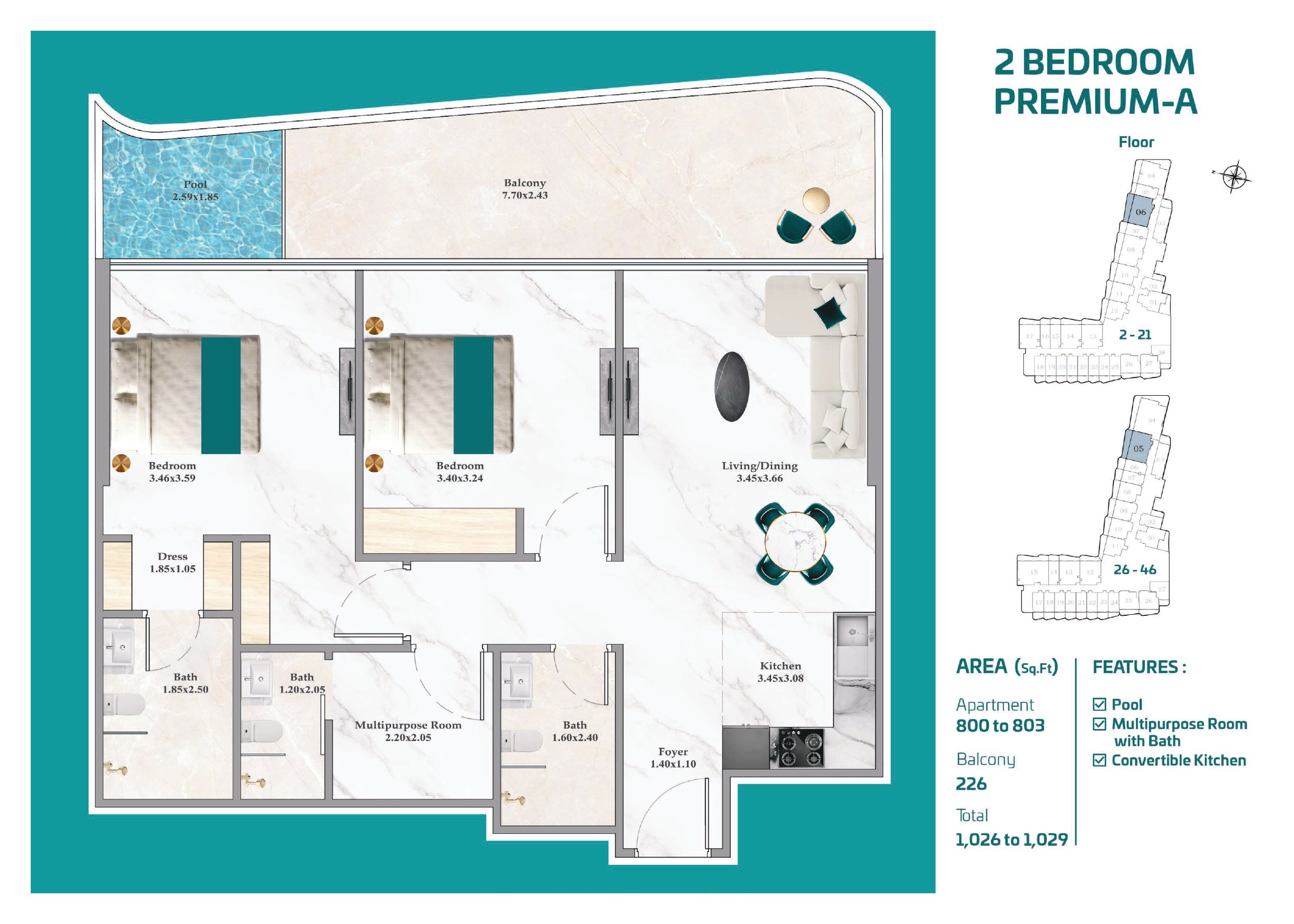 2 Bedroom Premium-A