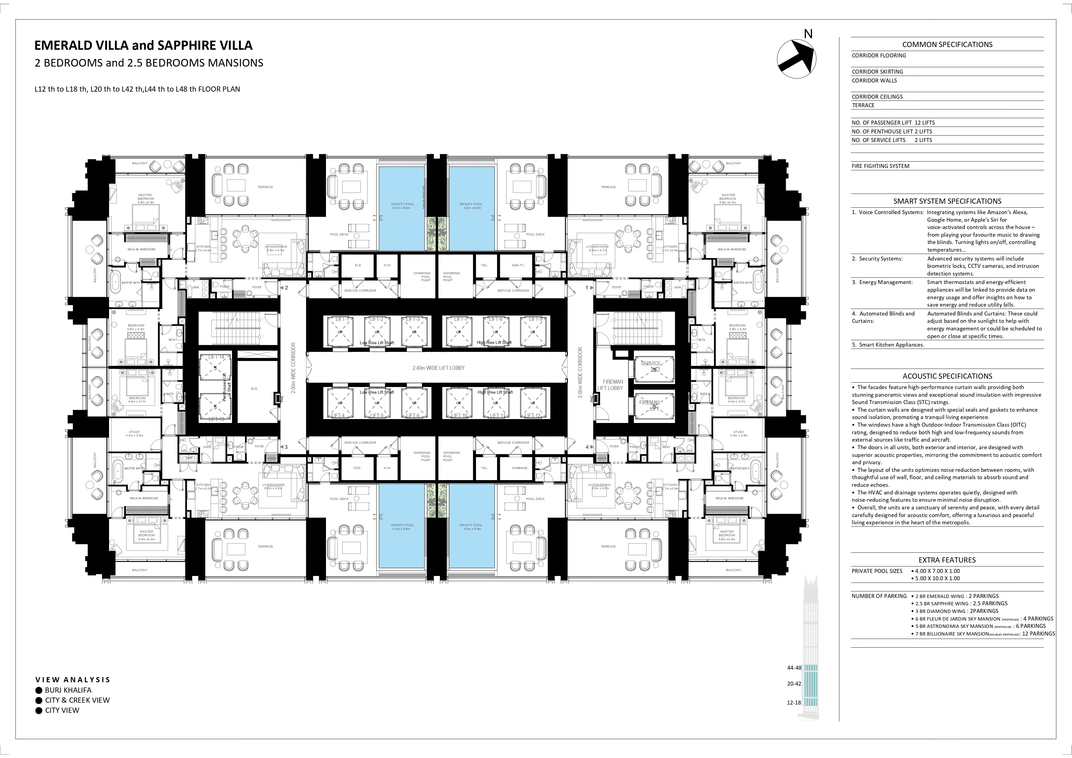EMERALD VILLA and SAPPHIRE VILLA 2 BEDROOMS and 2.5 BEDROOMS MANSIONS