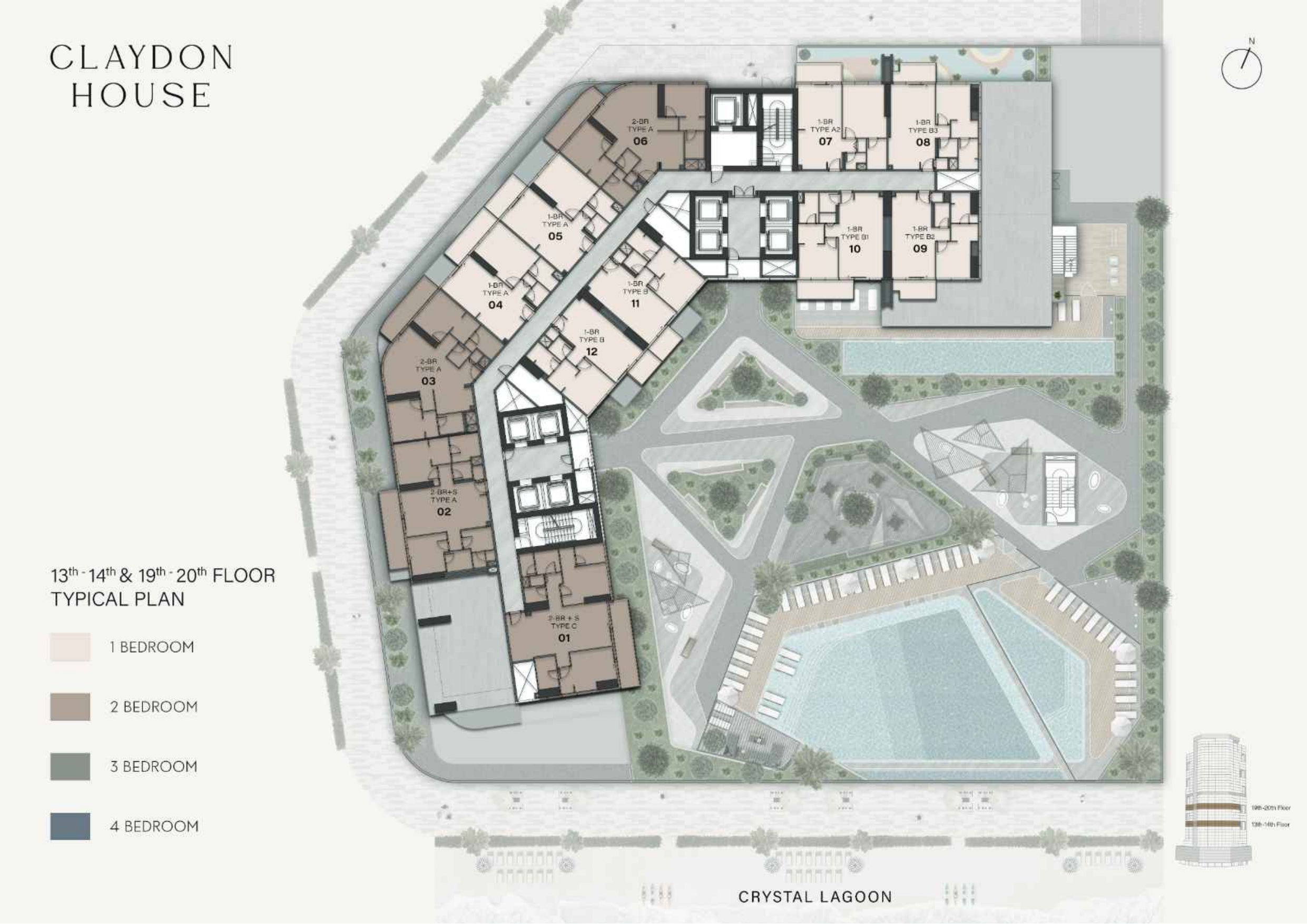 13TH - 14TH & 19TH - 20TH FLOOR PLAN
