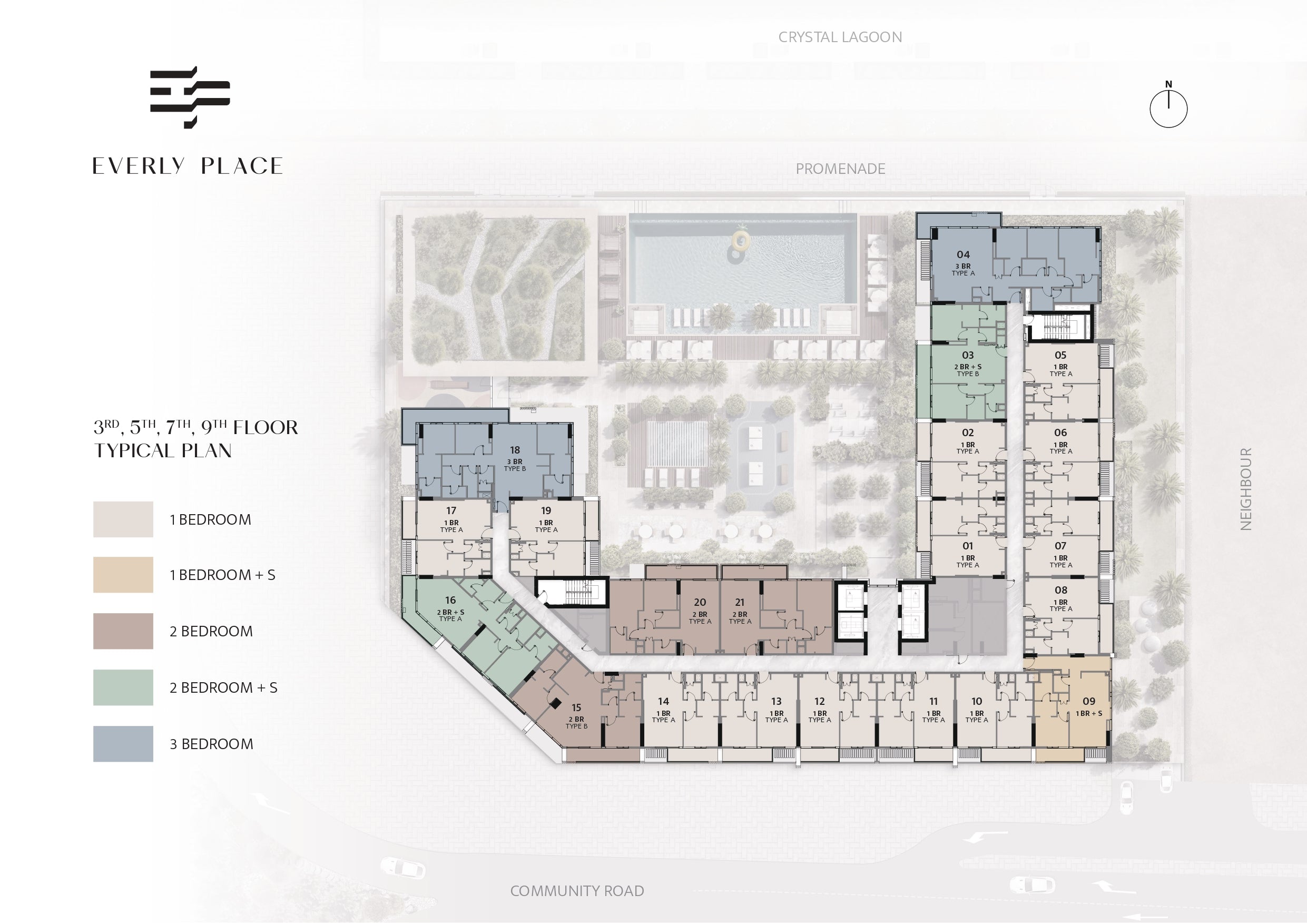 2nd, 4th, 6th, 8th Floor Typical Plan