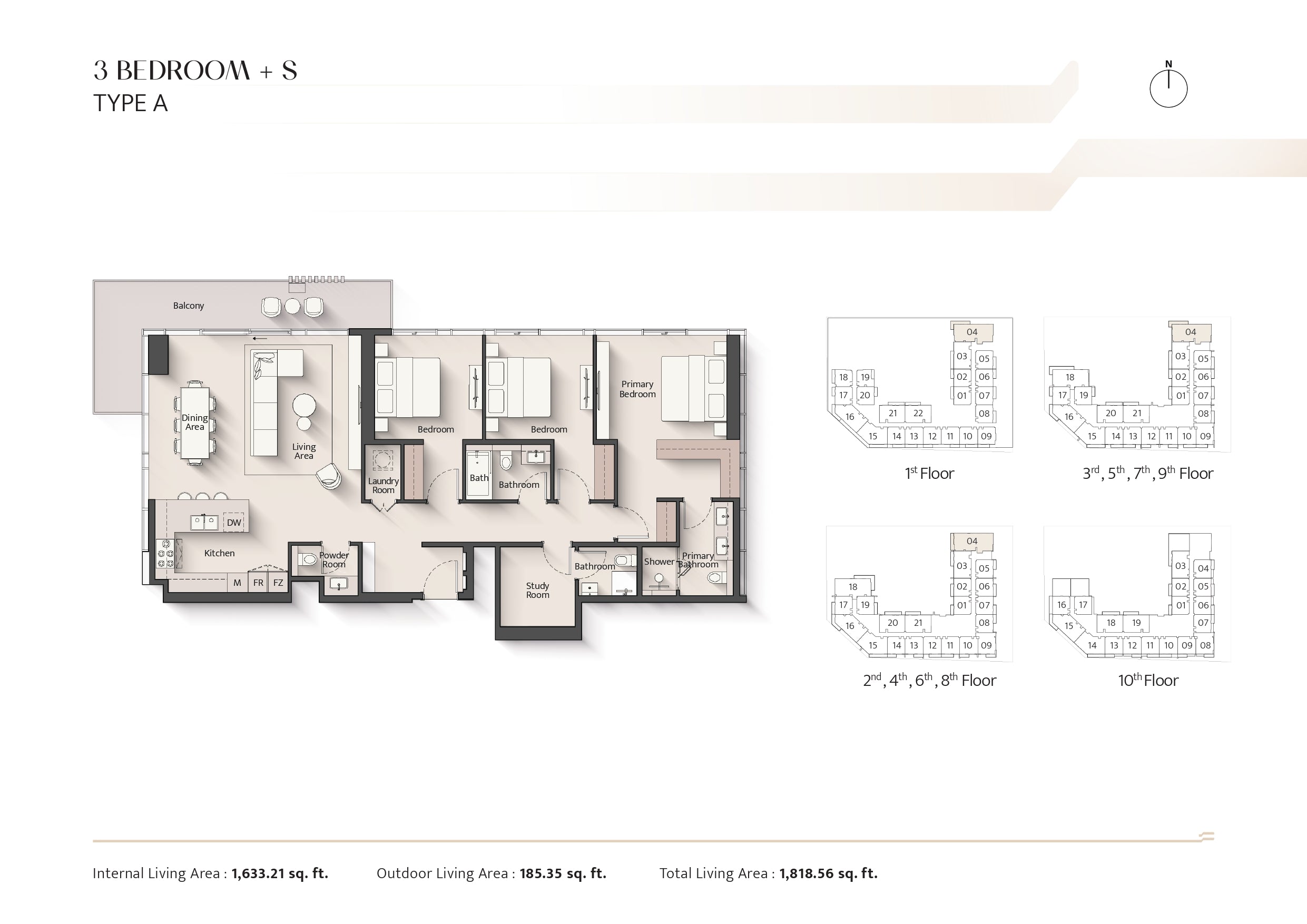 3 Bedroom + S Type A
