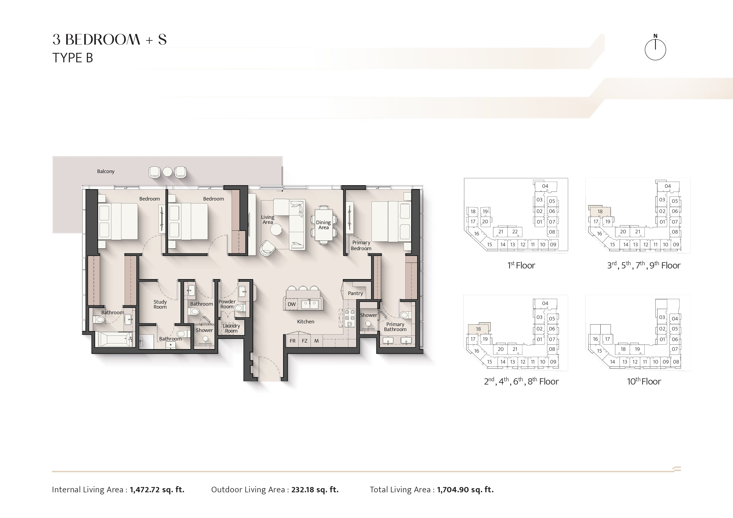 3 Bedroom +S Type B