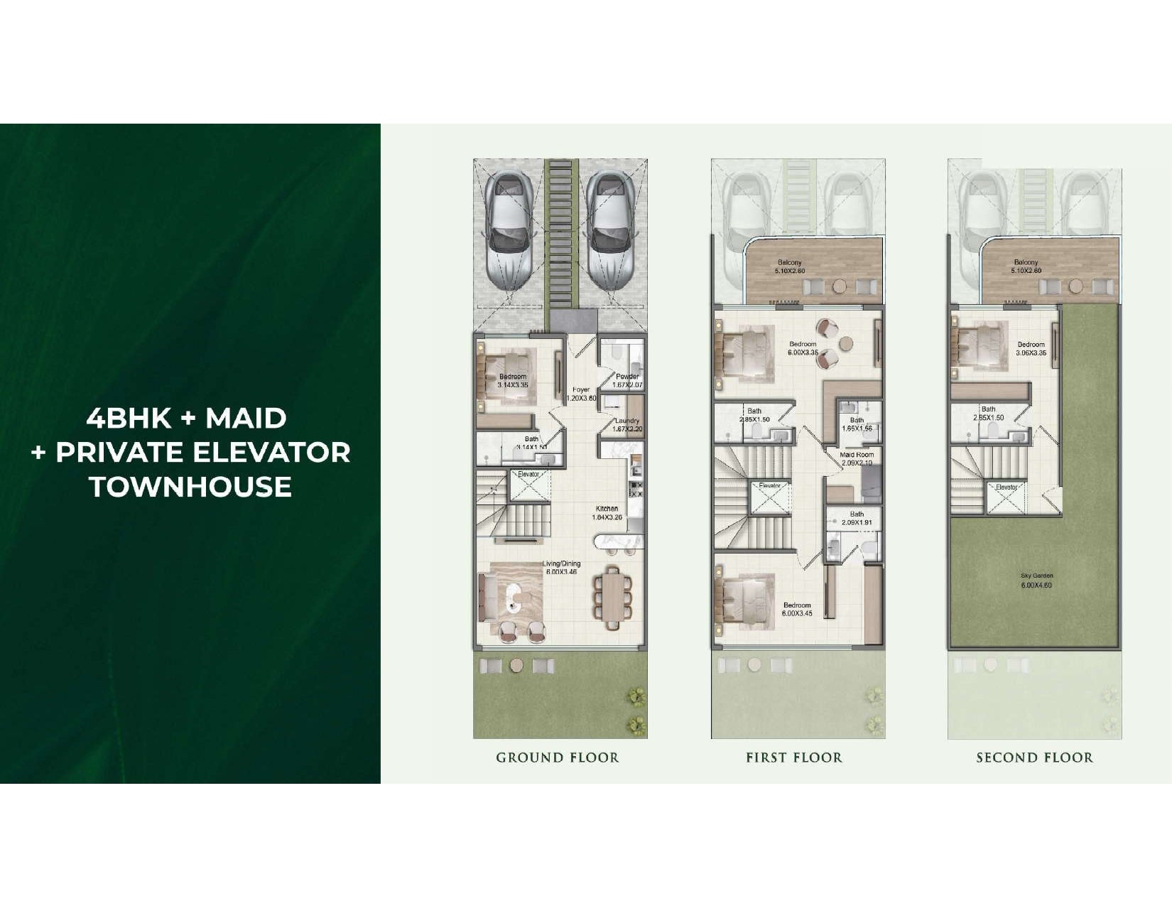 4BHK + MAID + PRIVATE ELEVATOR TOWNHOUSE