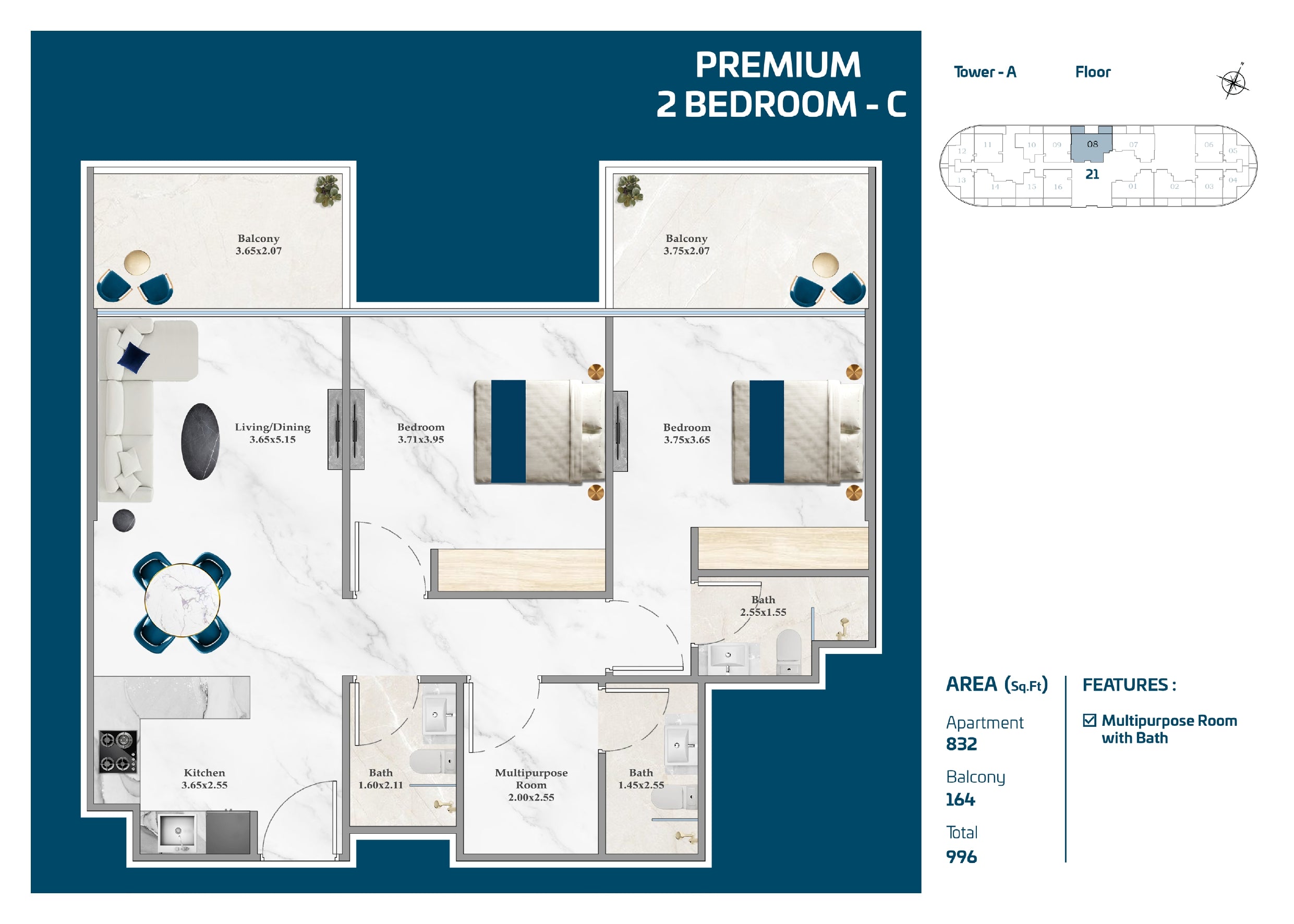 Premium 2 Bedroom-C
