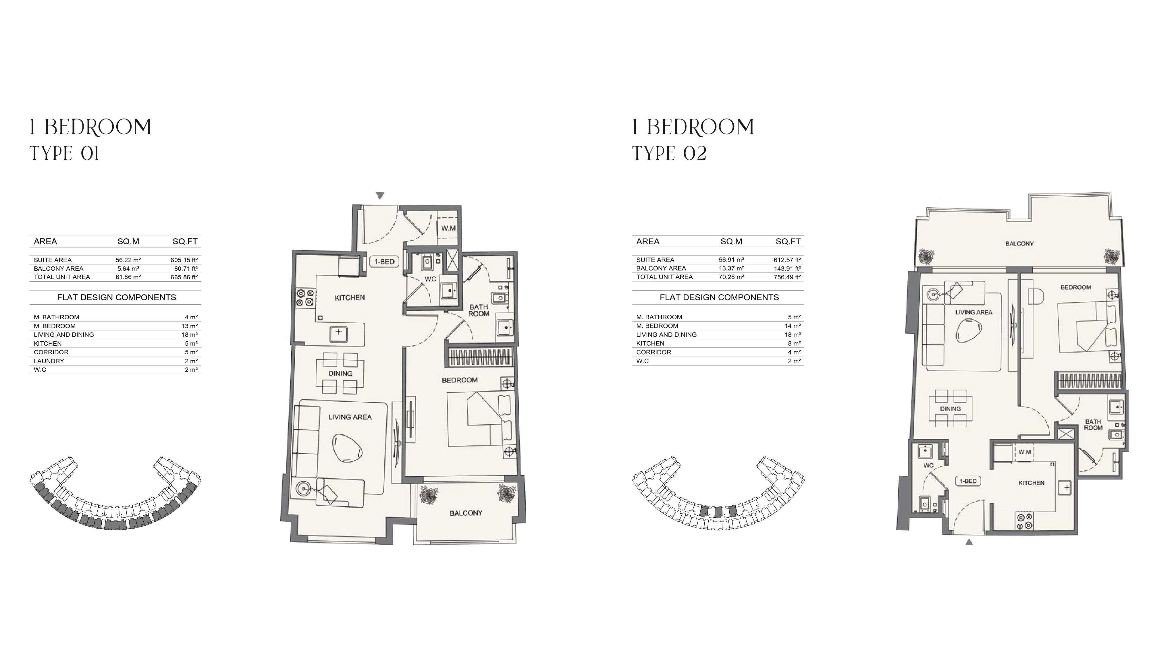 1 Bedroom Type 01-02