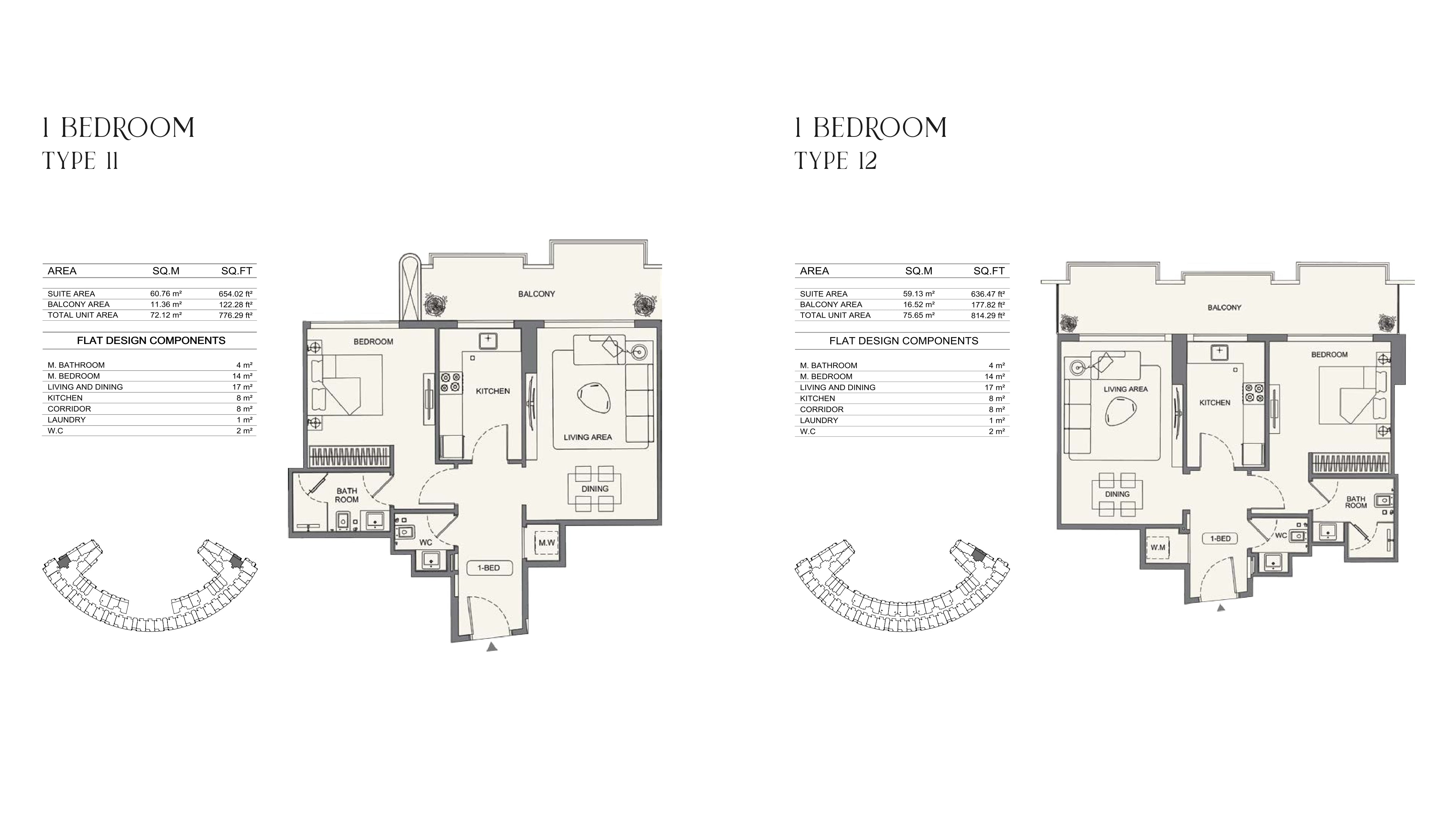 1 Bedroom Type 11-12