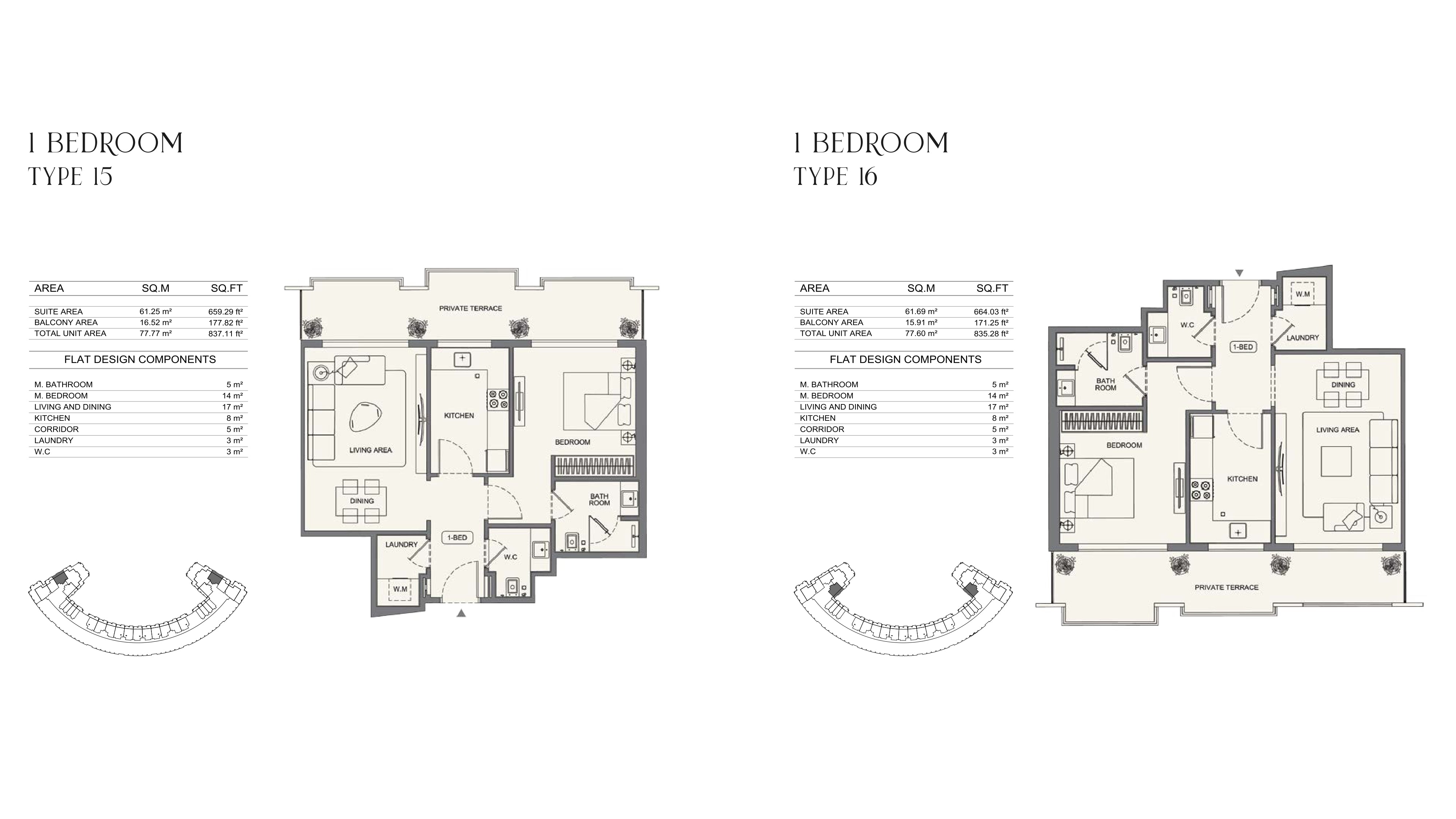 1 Bedroom Type 15-16