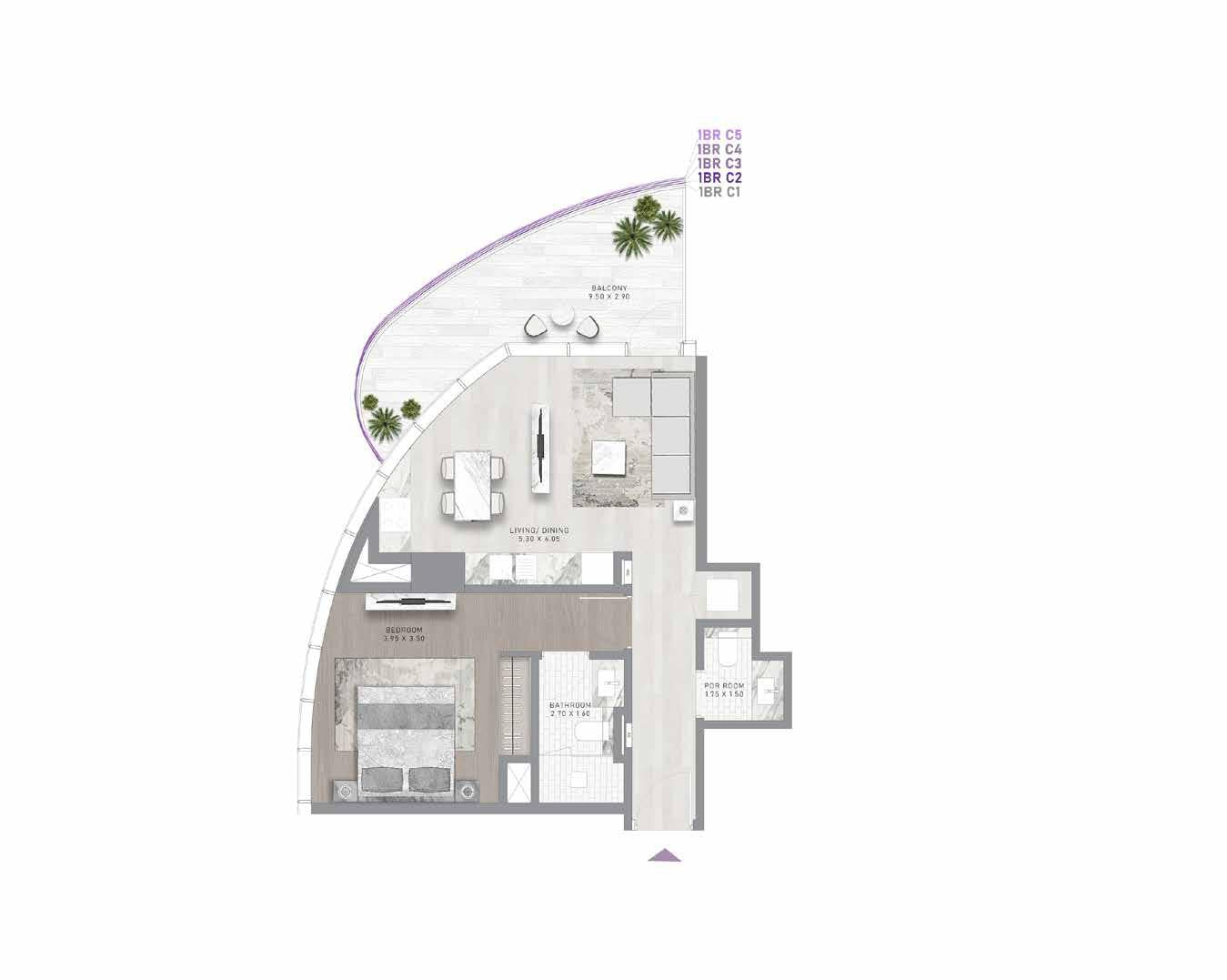 2 Bedroom Floor Plan