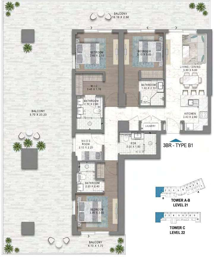 CHELSEA RESIDENCES 1: 3 Bedroom Type B