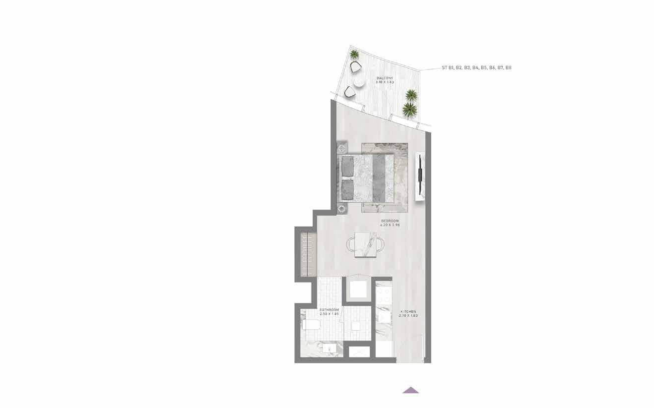 Studio Floor Plan  TYPE B1-B8