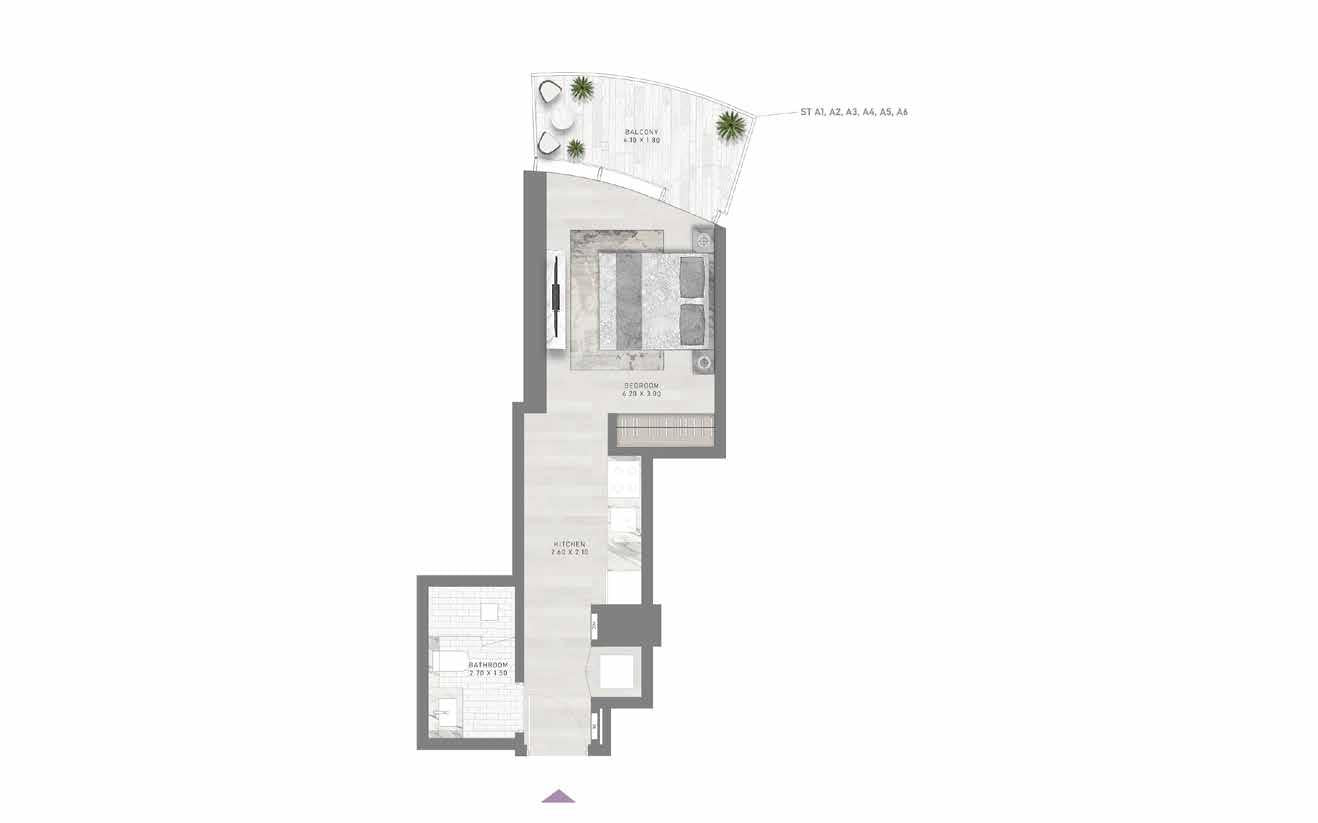 Studio Floor Plan  TYPE A1-A6