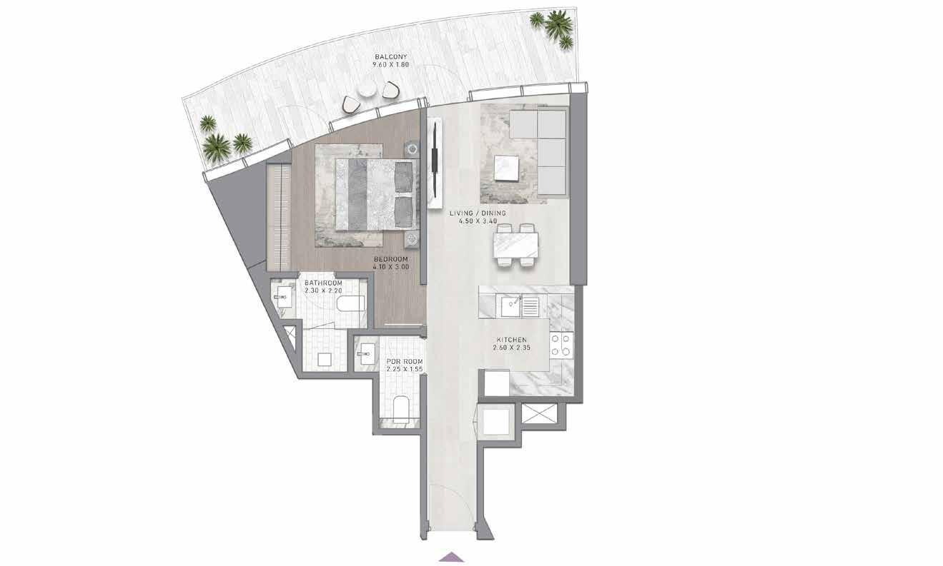1 Bedroom Floor Plan